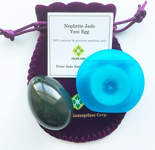 Miniatura 3 de Nephrite Jade Huevo Medio perforan con unwaxed cuerda y instrucciones para usuarios de todos los niveles para Yoni Masaje PC músculos trainiing o