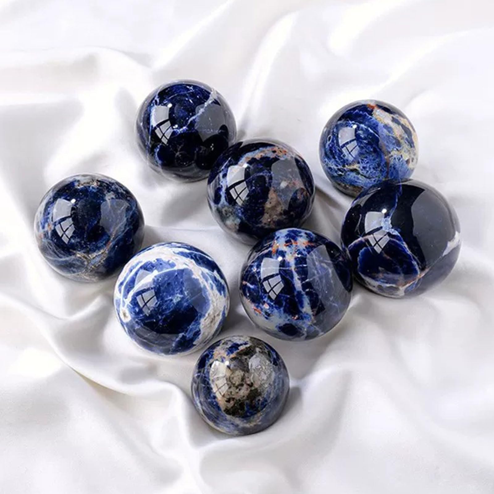 Sfera curativa con Sfera Decorativa in Sodalite Blu per l'home Office | Sfere decorative in cristallo naturale per Reiki, meditazione, Feng Shui e riequilibrio di chakra e aura