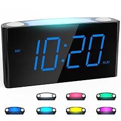 Rocam Digital Alarm Clock for Bedrooms - Large 7 5 LED Display with Dimmer Snooze 7 Color Night