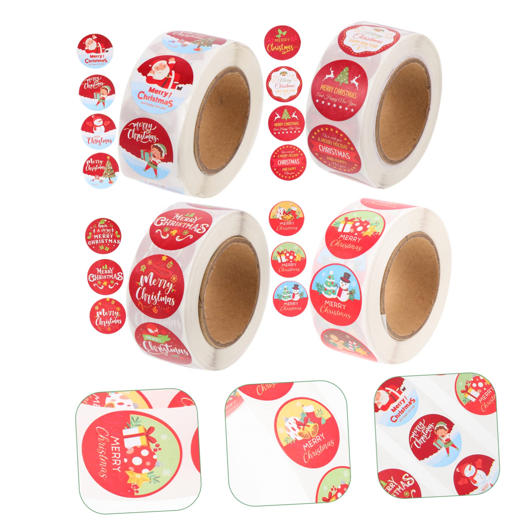 STOBOK 20pezzi Adesivi Natalizi Rotondi Per Regali Etichette Adesive Decorativi Per Confezioni Sacchetti e Biglietti Confezione