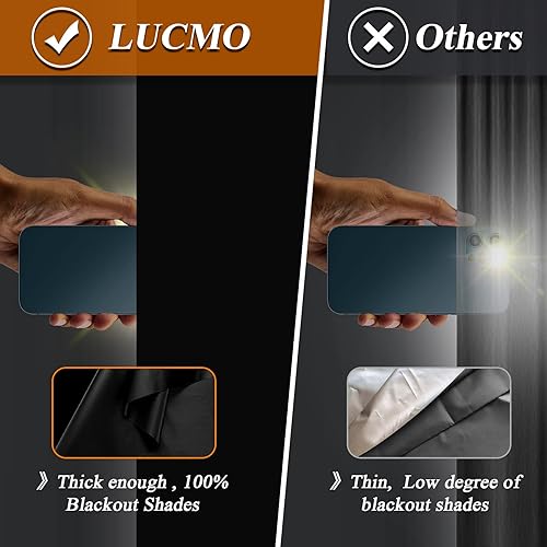Miniatura 9 de LUCMO Persianas opacas negras de 138 x 57 pulgadas + persianas opacas de estrella de 78 x 57 pulgadas
