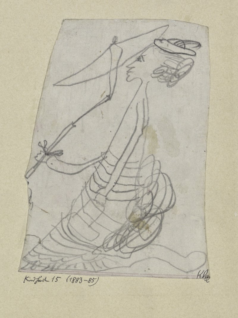 Affiche Paul Klee Dame mit Sonnenschirm Medium pour remplacer un poster brillant plein de reflets