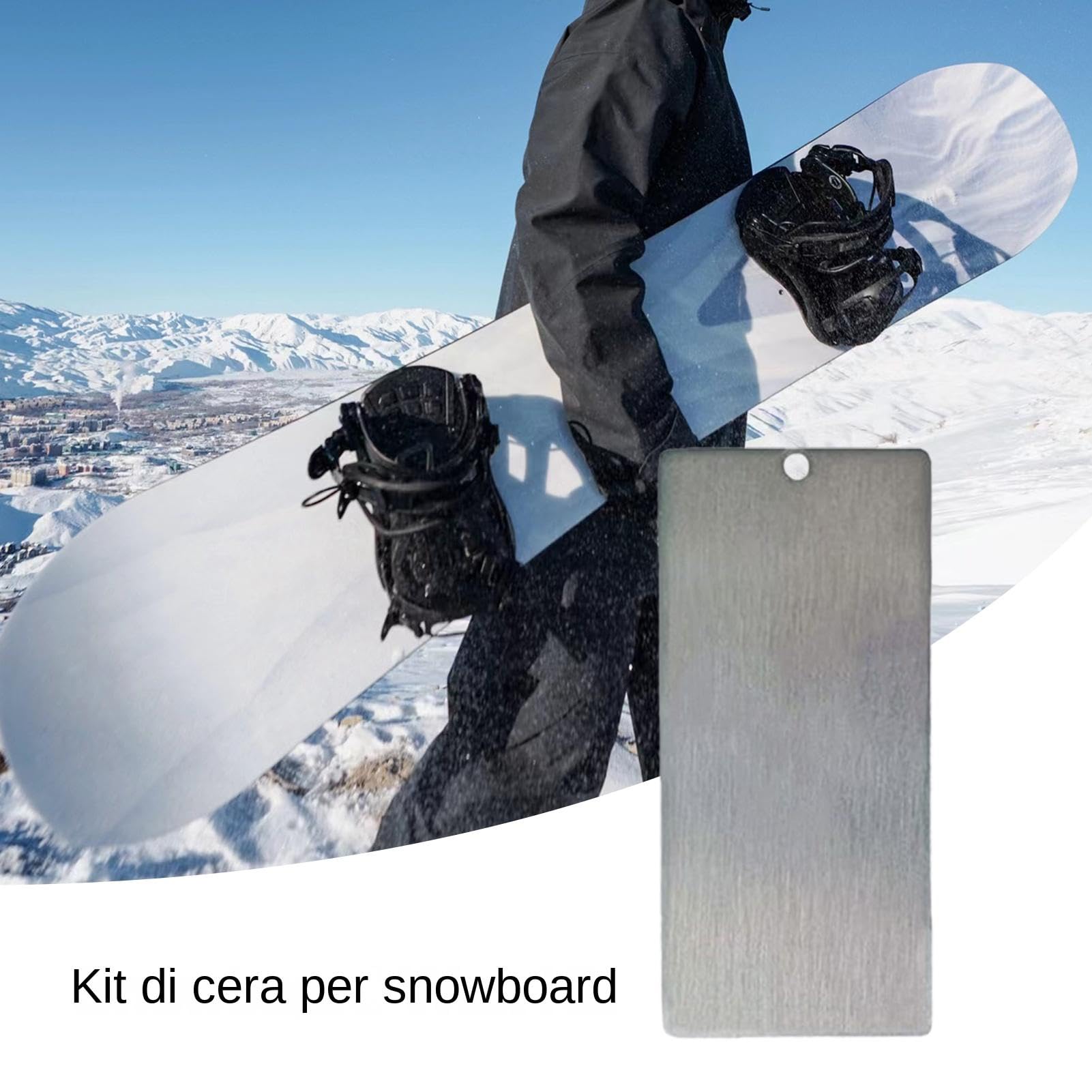 Ski Wax Scraper, Stainless Steel Snowboard Waxing Tools, 5.12x2.36x0.04in Portable Maintenance Kit for Smoothing And Tuning, Winter Sports Accessories