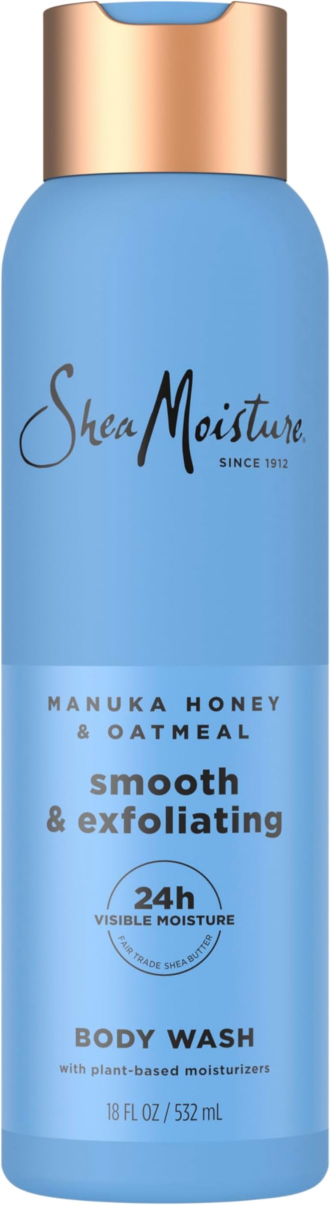 SheaMoisture Manuka Honey Oatmeal Body Wash Smooth & Exfoliating Smooth and Exfoliating body wash for 24H Visible Moisture for Healthy, Glowing Skin 18 oz