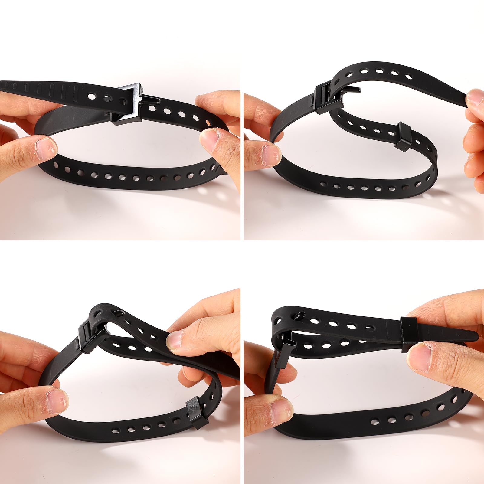 Lot de 4 Sangles de Raquettes à Neige, 48 x 2 cm Sangles de Fixation de Snowboard Sangles de Rechange Réglables pour Raquettes à Neige pour Enfants, Adultes, Hommes et Femmes