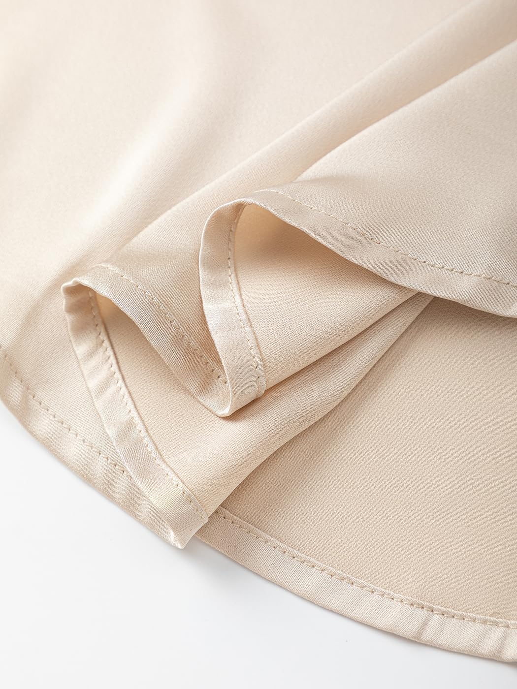 MISSCHEN レディース シルキー サテン モックネック ブラウス - ノースリーブ ハイネック シェルトップ オフィス ワーク