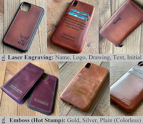 Miniatura 8 de Genuine Premium Leather Samsung Galaxy S22 Ultra Wallet Case - Handmade - Detachable Strong Magnetic Flip Cover with Card Holders and Kickstand -