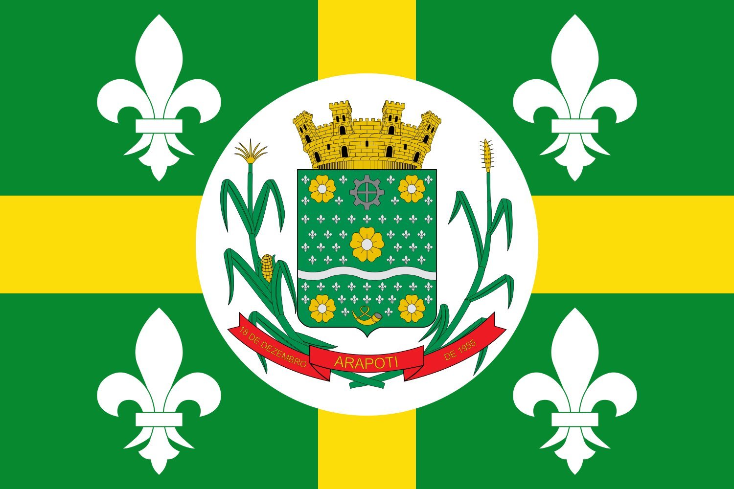 Drapeau Arapoti Paraná résistant aux UV fini les couleurs ternes