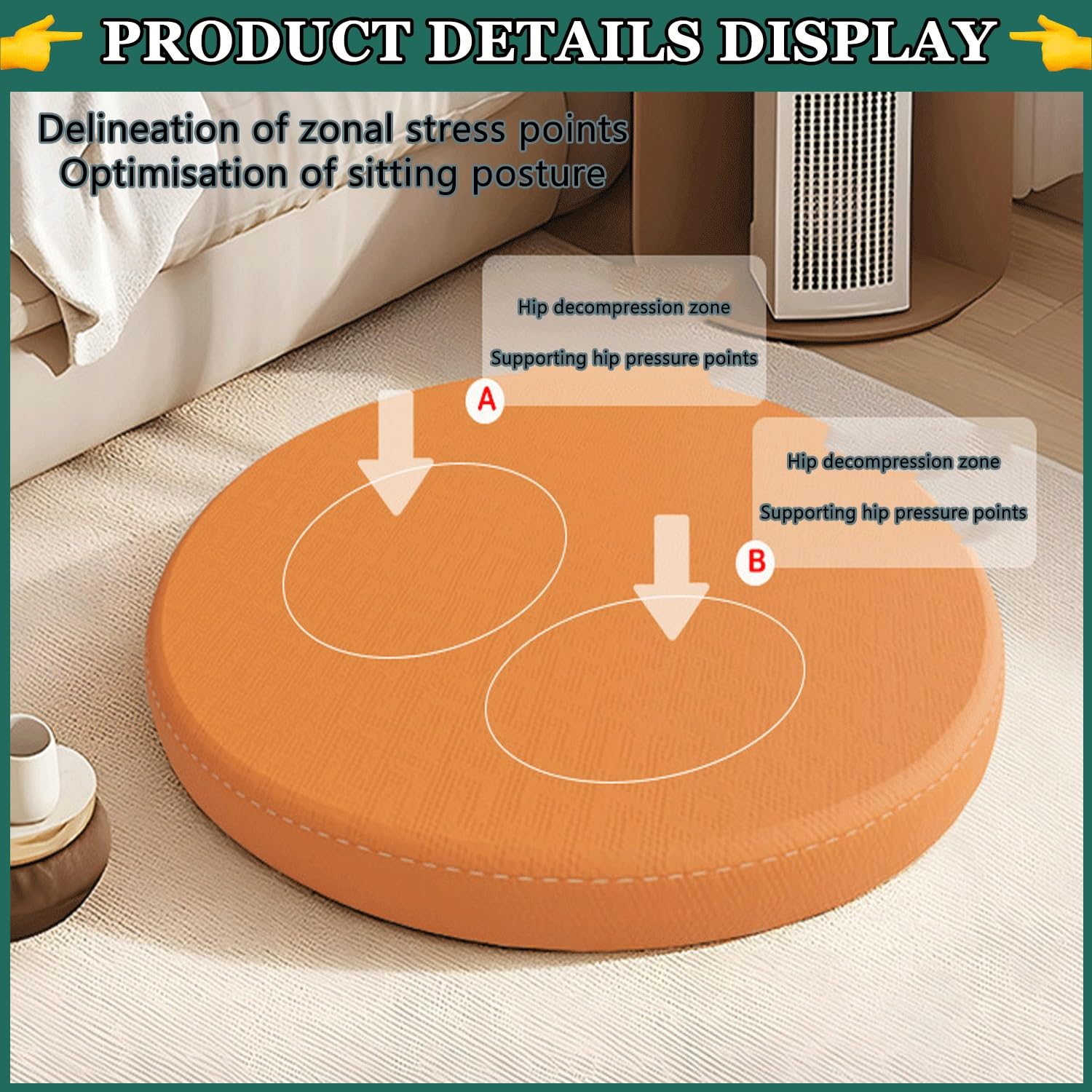 uyeoco Cojín Redondo Impermeable para Silla de jardín, 30/35/40cm de 4.5cm Grosor, Espuma de Memoria Cojín de Asiento para Interiores y Exteriores, Patio, césped(S2,Diameter 35x4.5cm Thick)