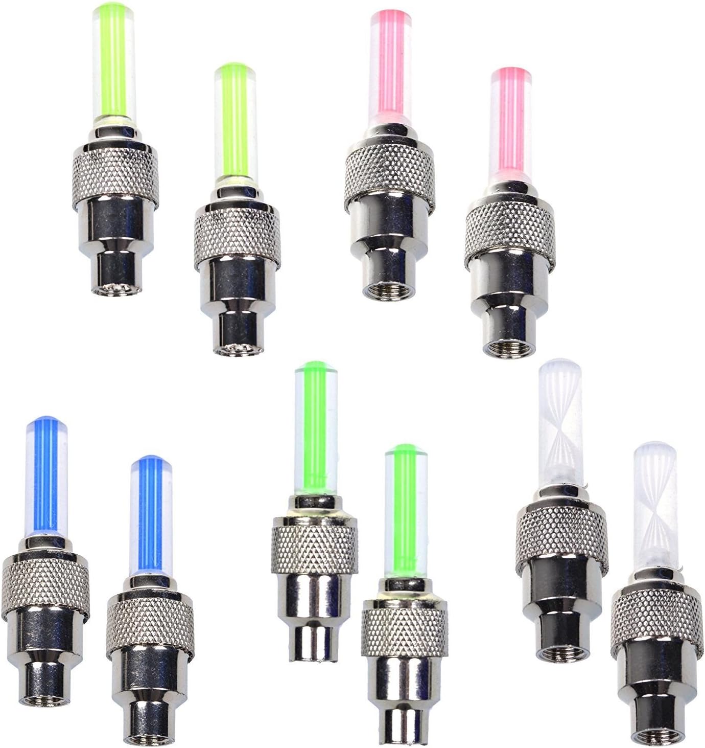 Stonges Led Flash Tyre Wheel Valve Cap Light For Car Bike Bicycle Motorbicycle Wheel Light Tire (Red, Yellow, Blue, Green, Mixed) (Pack of 10)