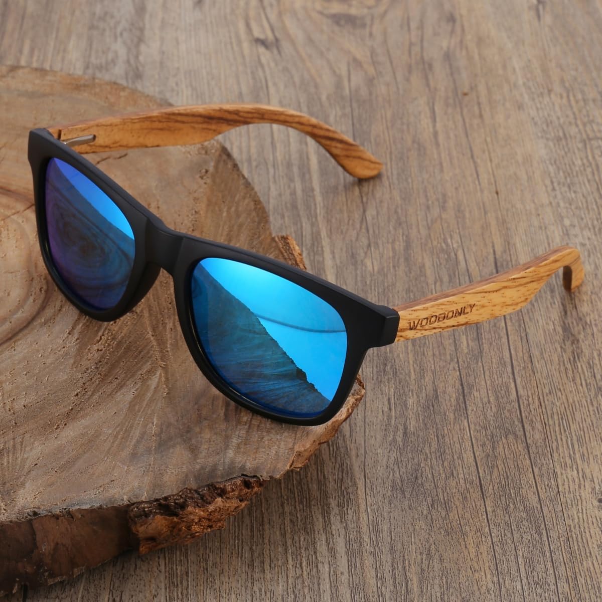 Retro Wood Polarized Sunglasses - Cool Style Matte Finish Frame with Wooden Temple for Men and Women Perfect Gifts - Image 7