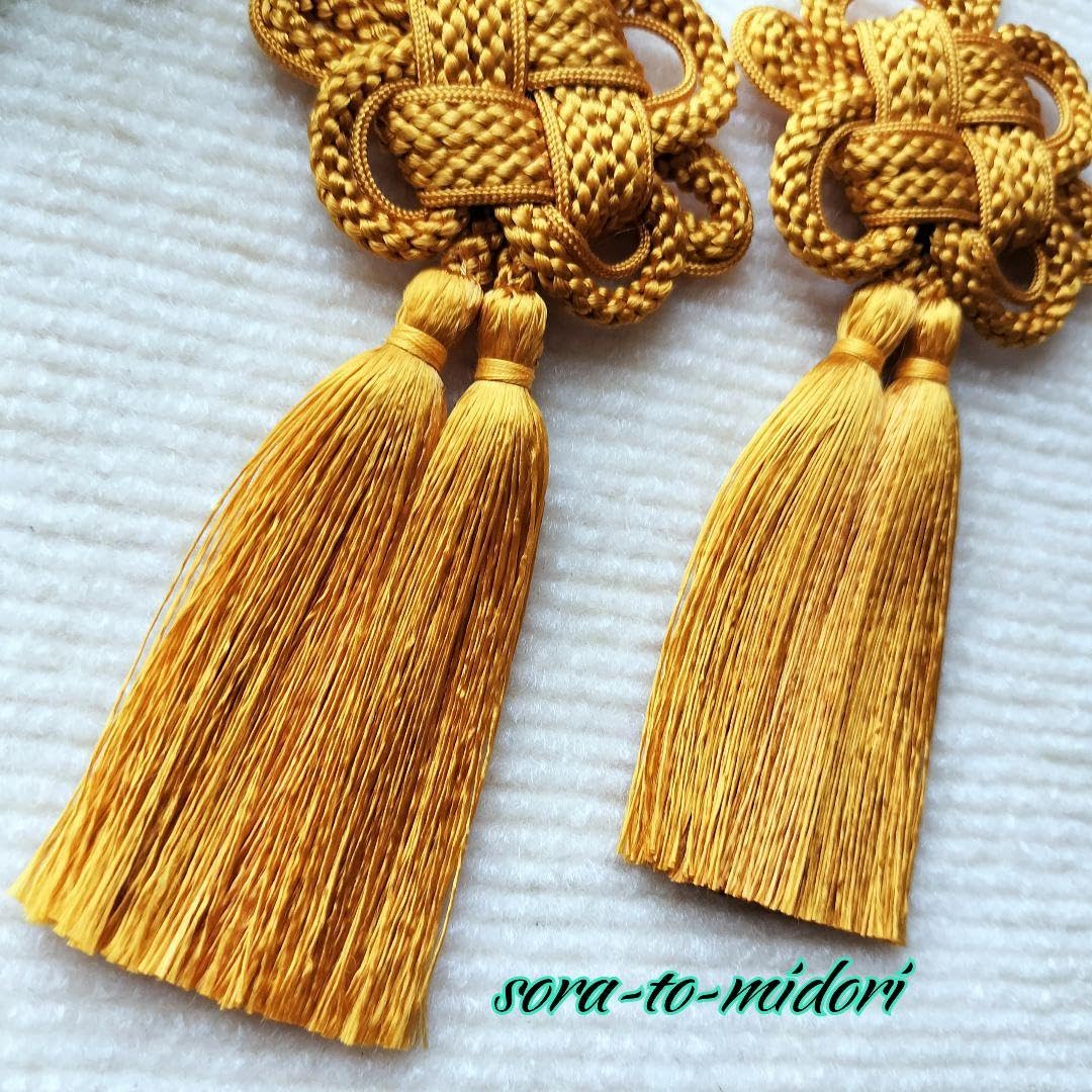 niko　七五三　被布飾り　菊結び Amazon.co.jp: 【 被布飾り 】 ＊菊結びの紐飾り(金茶)＊七五三 髪飾り