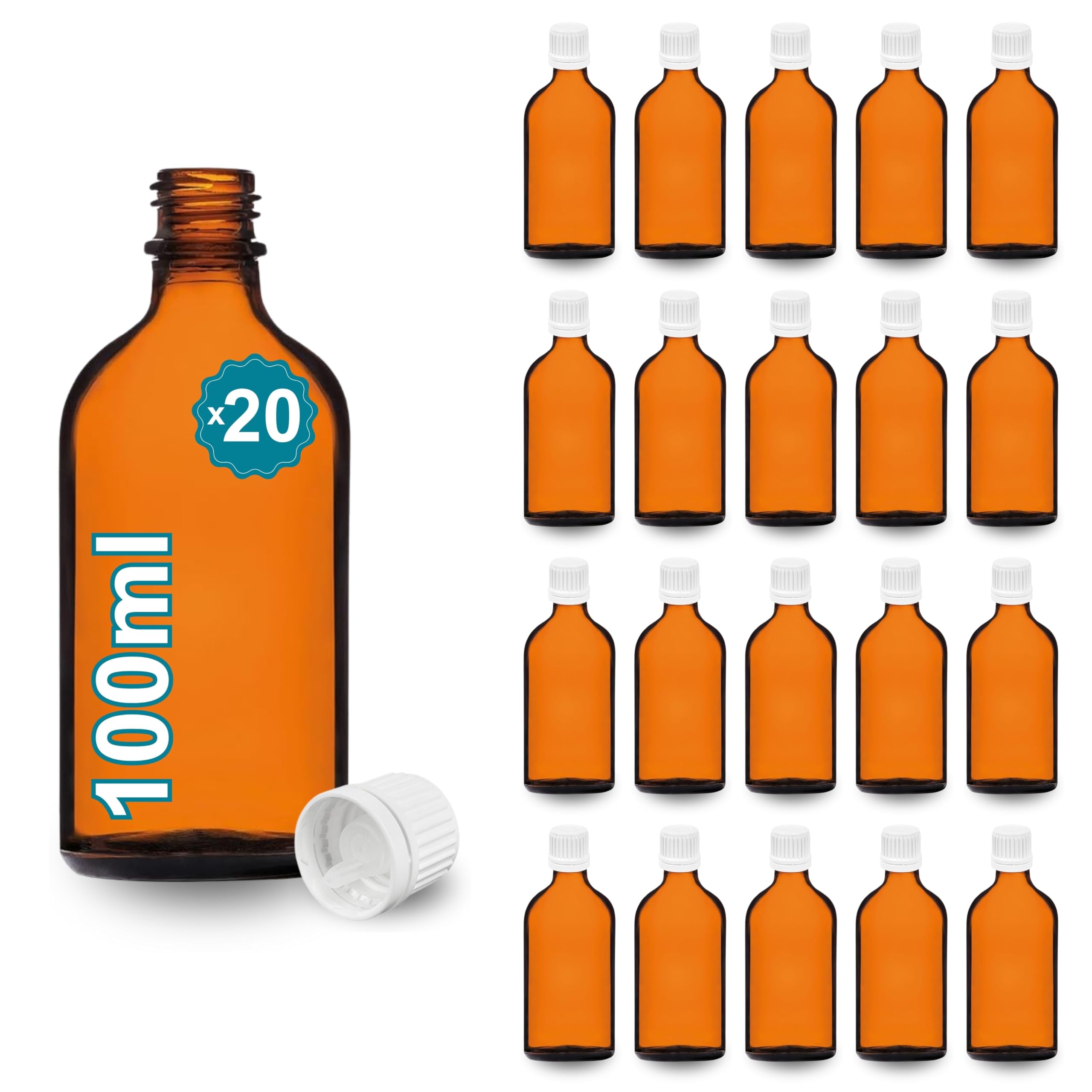 Flacons ambrés 100 ml de qualité supérieure pour préparations et médicaments