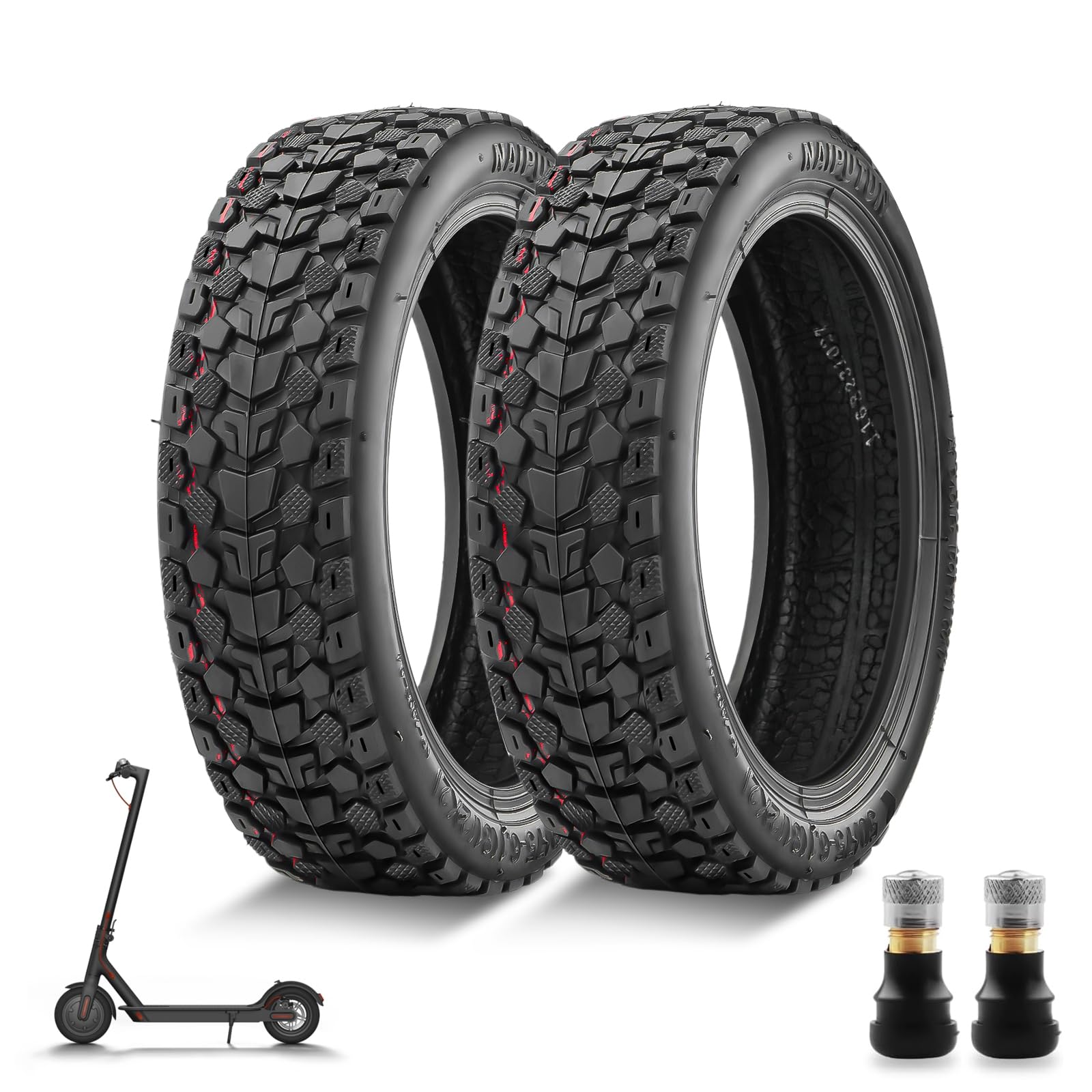 8,5 Pollici Gomma a Vuoto con Valvola per Xiaomi Monopattino Elettrico, Ruota Monopattino Elettrico 8 1/2 x2, Pneumatico Tubeless 50/75-6.1, Gomme di Ricambio con Antiscivolo e Abrasione