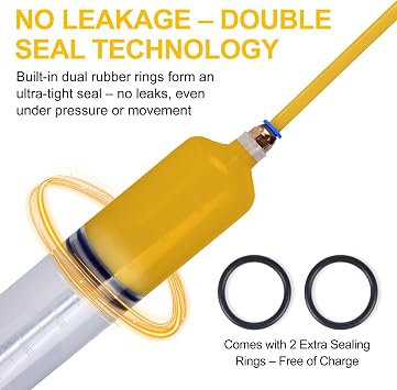 500CC Automotive Fluid Extractor with 39'' Long Hose & ExtensionTubes, Portable Oil Extractor Pump for Oil Change, Large Fluid Pump with Clear Scale & Transparent Body for DIY Maintenance