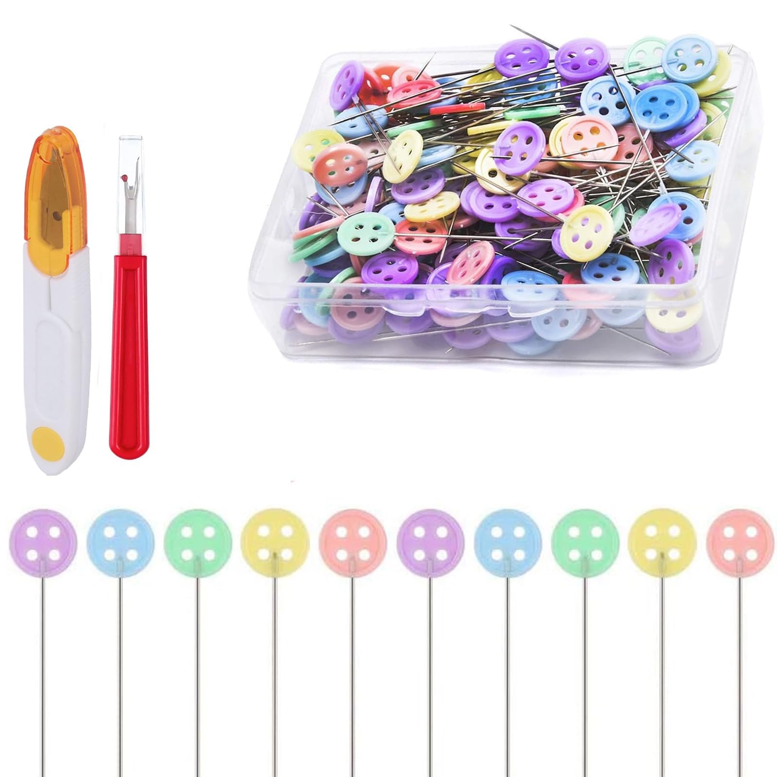 Cjkoonsa Colors Sewing Pins Set 100 Pcs Safety Dressmaking Pins