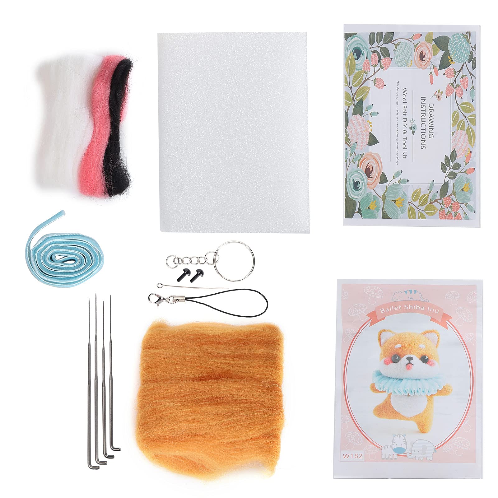 Wool Felt Tools, Fiber Needle Felting Kit Easy Operation for DIY Craft for Gift(182# Ballet Chai Chai)