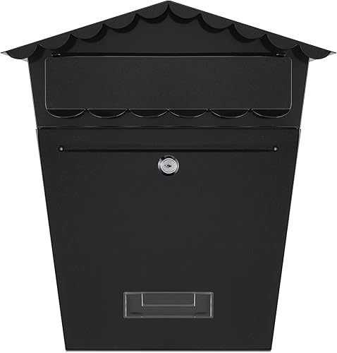 Serenelife Modern Wall Mount Lockable buzón de correo – Clave de metal galvanizado de exterior Gran Capacidad – Comercial Casa Rural Caja decorativa