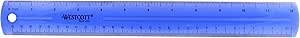Westcott Jeweltone Plastic Ruler, 12 Inch, Assorted Transparent Colors (12975)