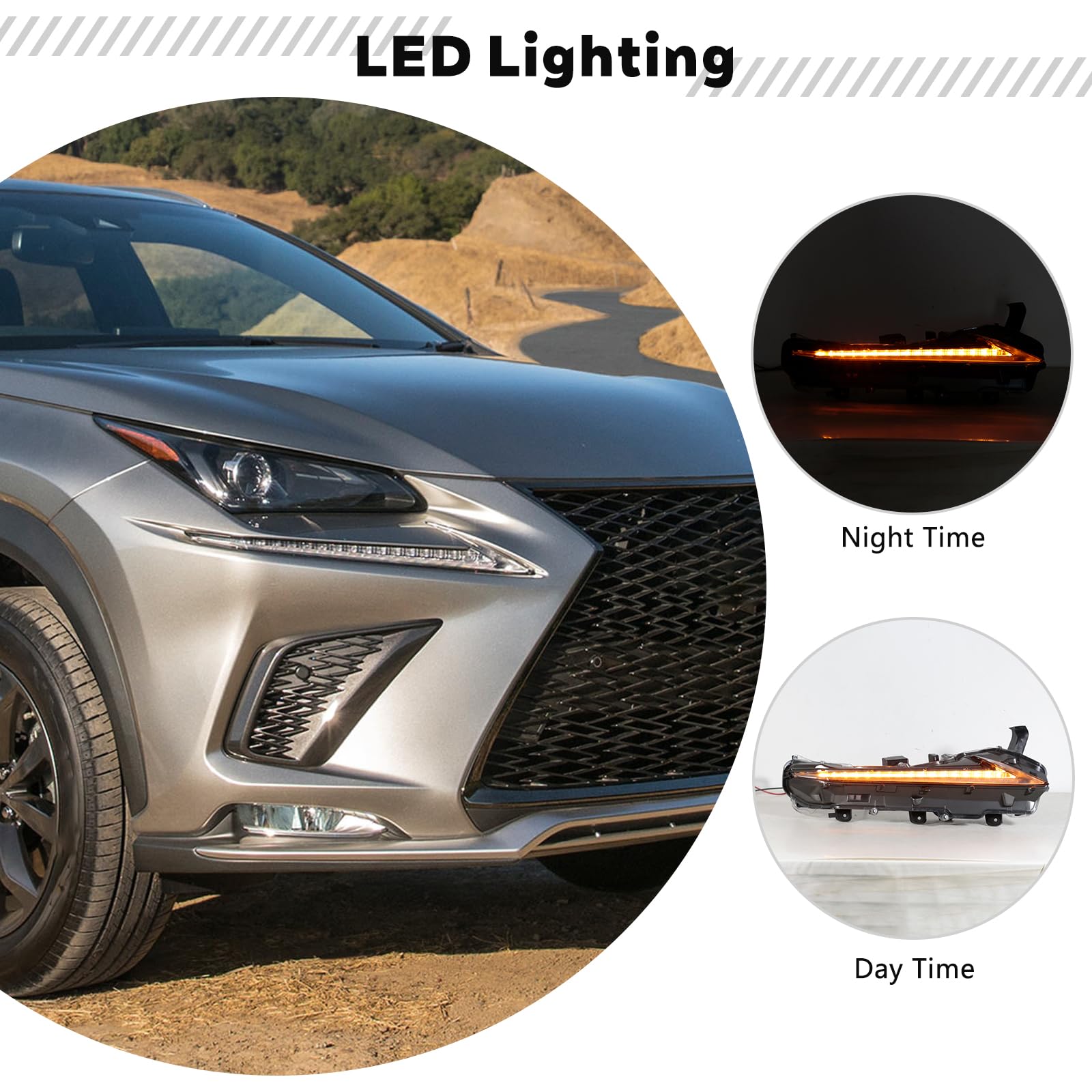 Światło do jazdy dziennej na zderzak przedni do Lexus F-Sport NX200t NX300 NX300h 2015-2021 8161078050 8162078050 lewy i prawy