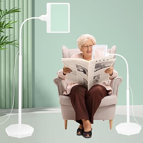 Miniatura 10 de Lupa para leer, lámpara de escritorio flexible de cuello de cisne con carga USB, lupa grande de página completa para impresión, pintura, costura,