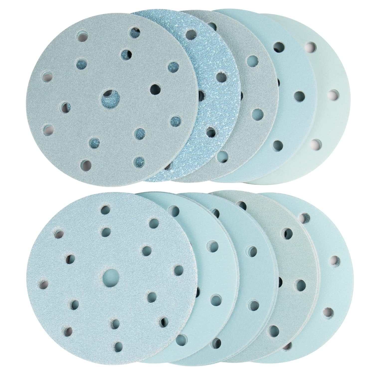 Disque abrasif 150mm auto-agrippant 100 pièces grains mixtes 40-800 pour ponceuse orbitale