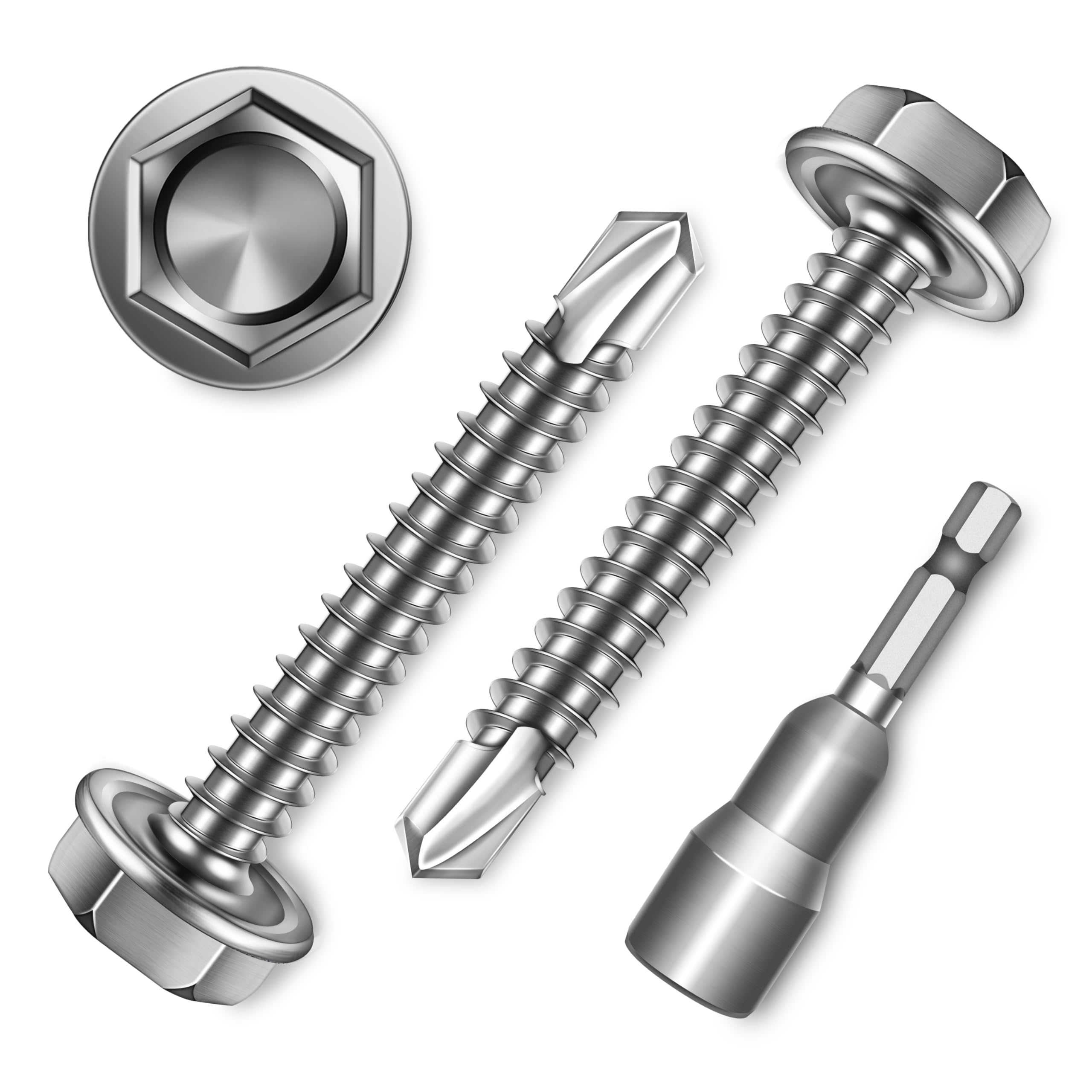 Sheet Metal Screws - 100 Stainless Steel Self Drilling -20 Sheet Metal Screws - 100 Stainless Steel Self Drilling -20