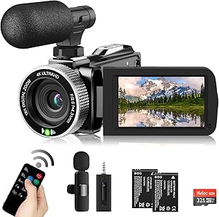 Windancy Video Camera FHD 1080P 48MP 4K Camcorder for YouTube, Video Vlogging Camera Recorder 18X Digital Zoom 3.0'' 270 Degree Rotation IPS Screen Camera Camcorder (Black)