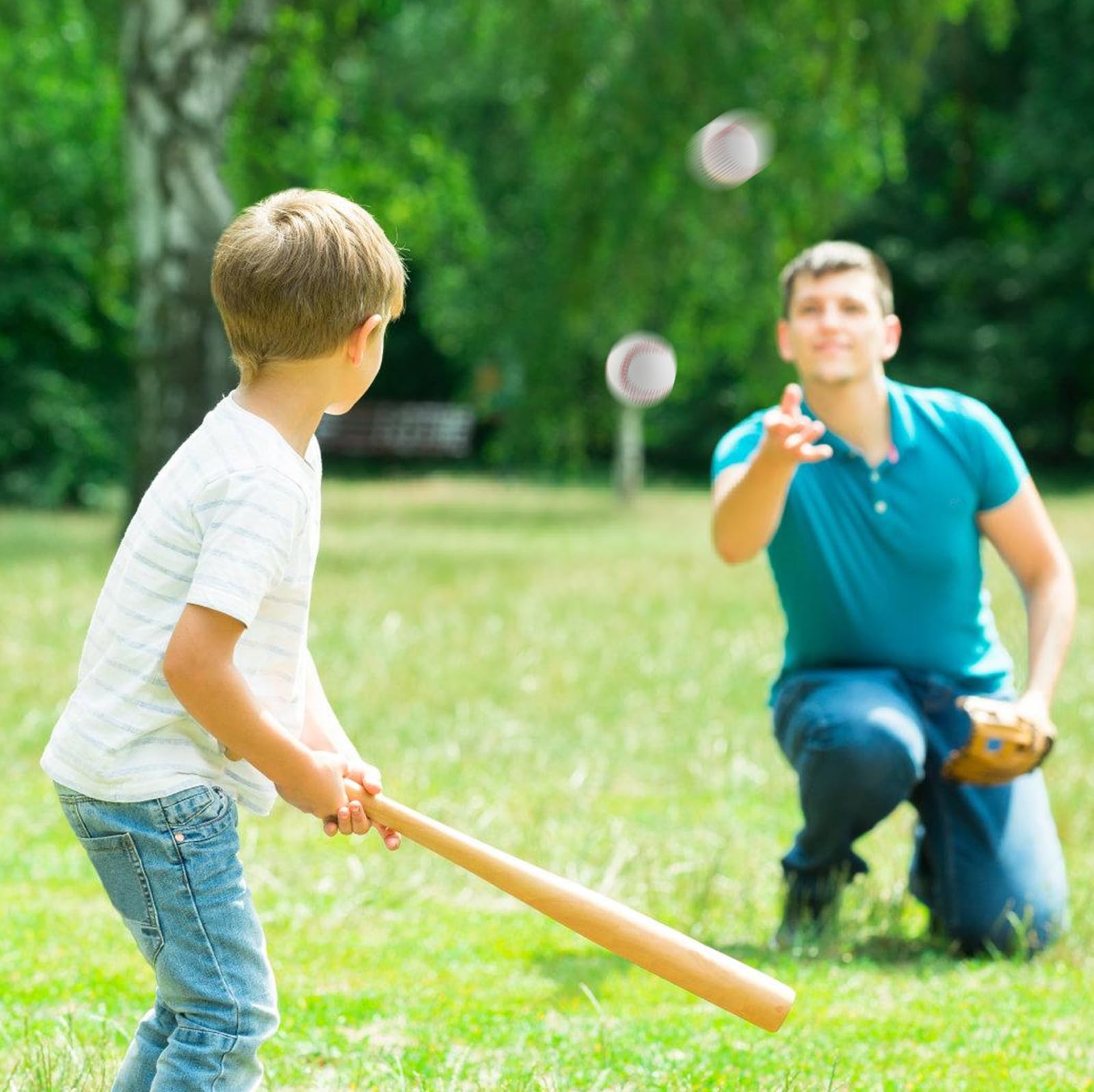 BYZESTY 4 Pezzi Palline da Baseball, Cucite a Mano, Morbide, 9 Pollici, PU, per Adulti e Ragazzi, Giochi da Baseball Professionali