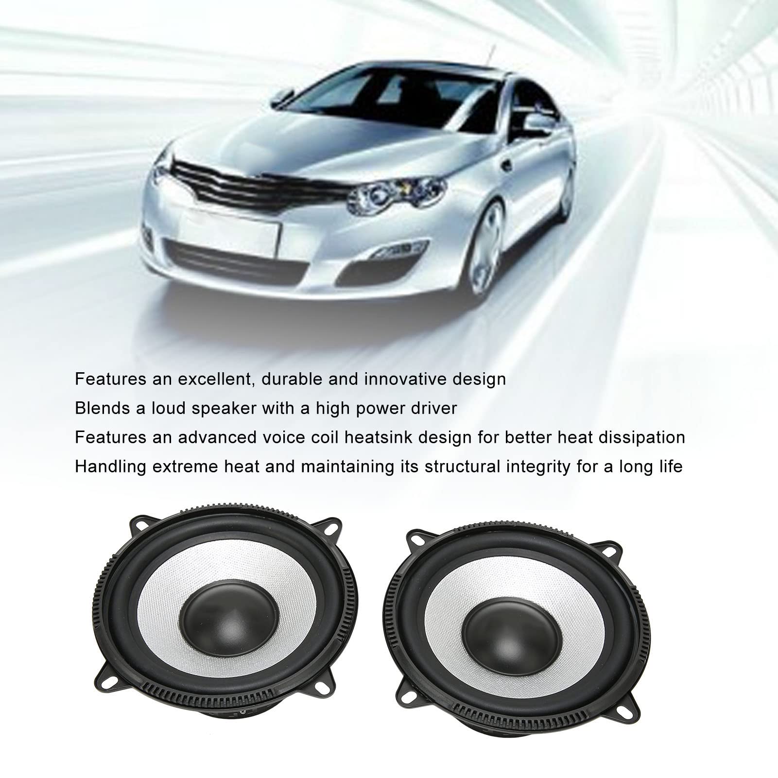 Cocoarm 4 Piezas Altavoces de Coche Coaxiales 150W, 5 Pulgadas