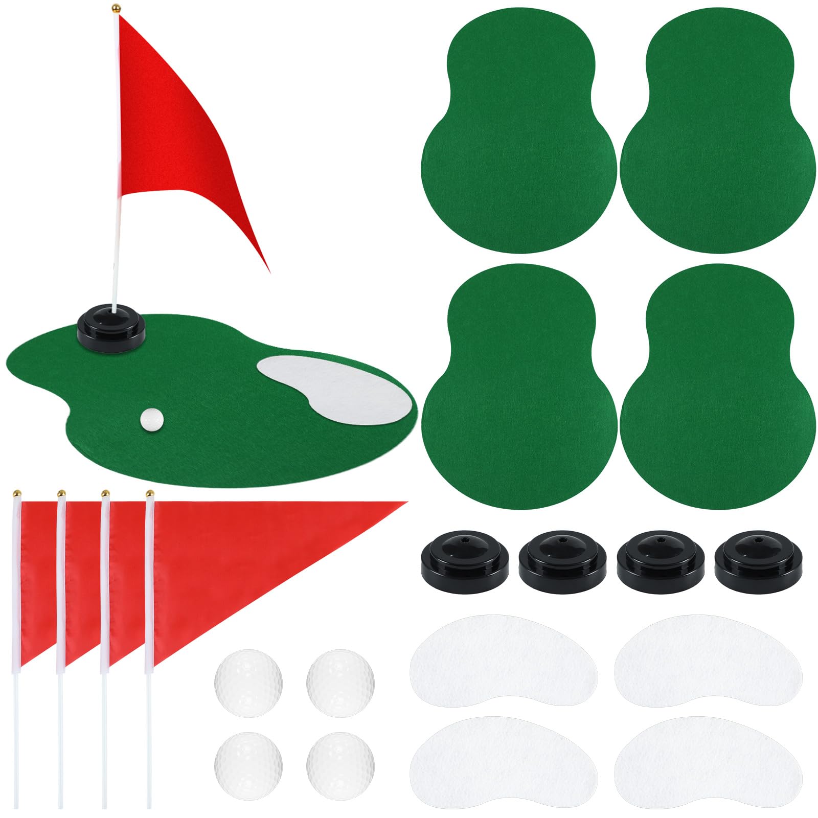 Photo 1 of [Several Pieces are missing] 4 Set 20 PCS Golf Sport Centerpieces Table Decorations Golf Themed Party Decorations Golf Birthday Party Supplies Including Golf Ball Sand Trap Red Flag Plastic Flag Stand for Sport Themed Party Decor
