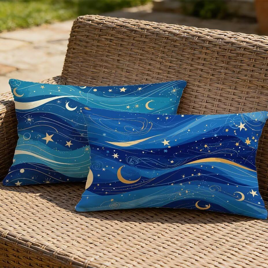 Coussin Extérieur Imperméable 40x70 cm Résistant aux UV - Lot de 2 Housses