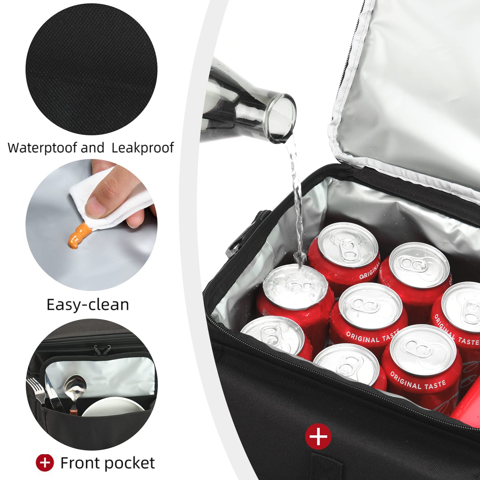 MOV COMPRA Lonchera táctica para hombre, expandible, doble cubierta, aislada, a prueba de fugas, gran capacidad, con bolsa para botella de agua Molle, para adultos, para trabajo, picnic, campamento