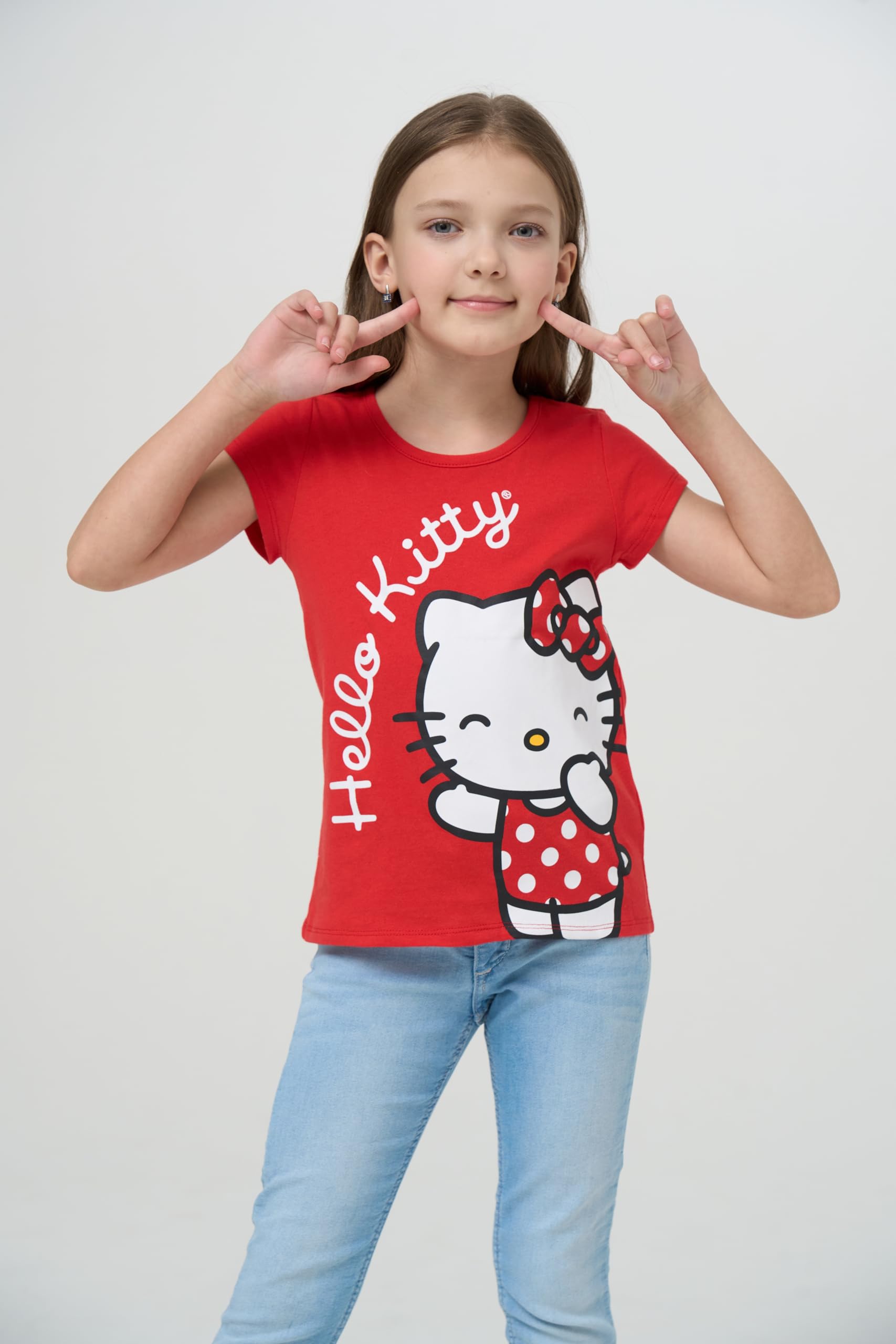 Hello Kitty - Paquete de 3 camisetas de manga corta para niñas y niños grandes