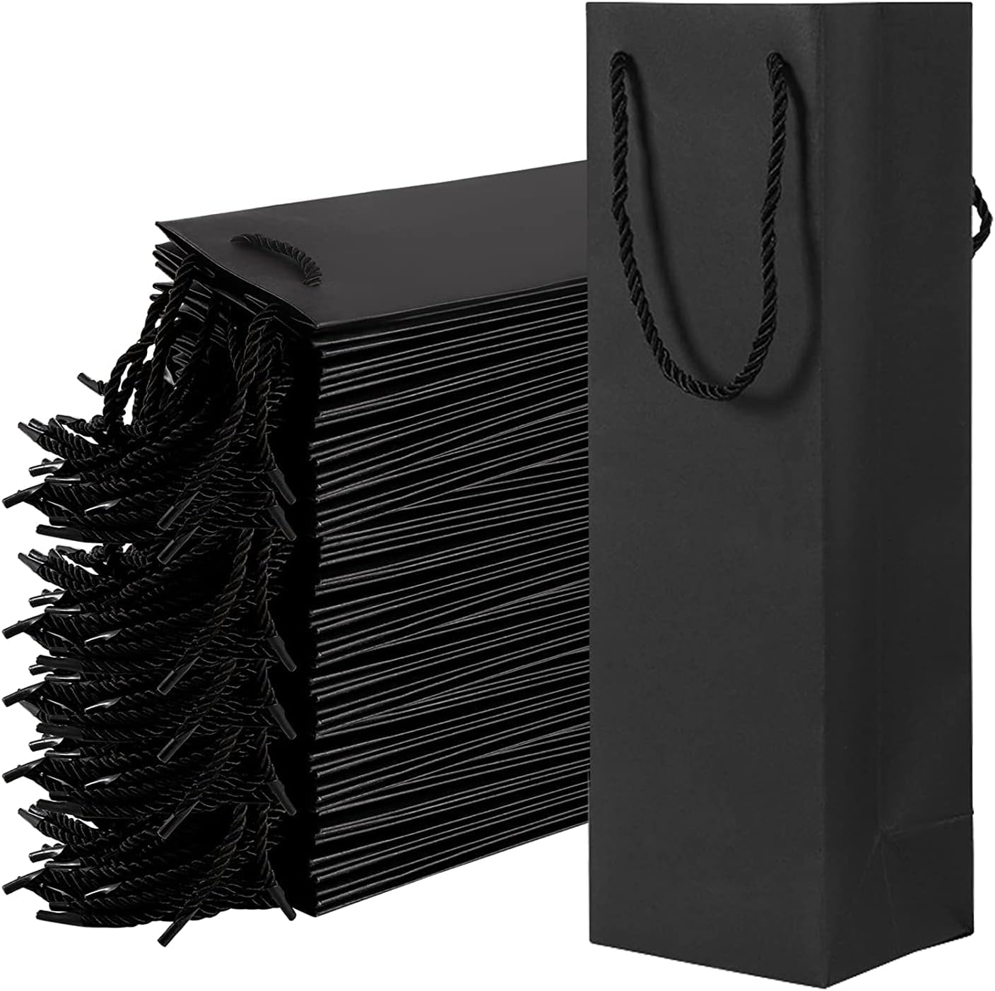 Ciieeo 20 Stück Wiederverwendbare Einkaufstaschen - Schwarze Vliesstoff Tragetaschen