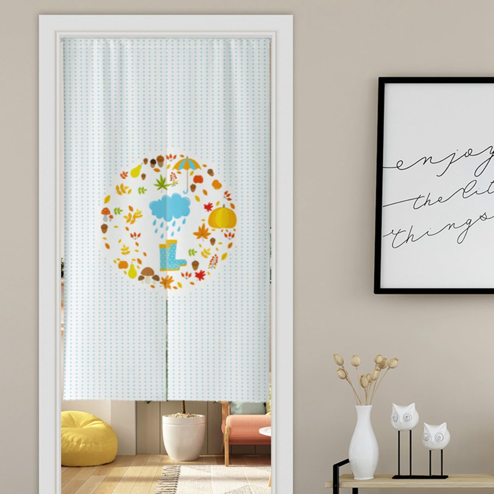 Amazon｜暖簾 のれん モダン レトロ おしゃれ 遮光のれん 北欧 植物柄