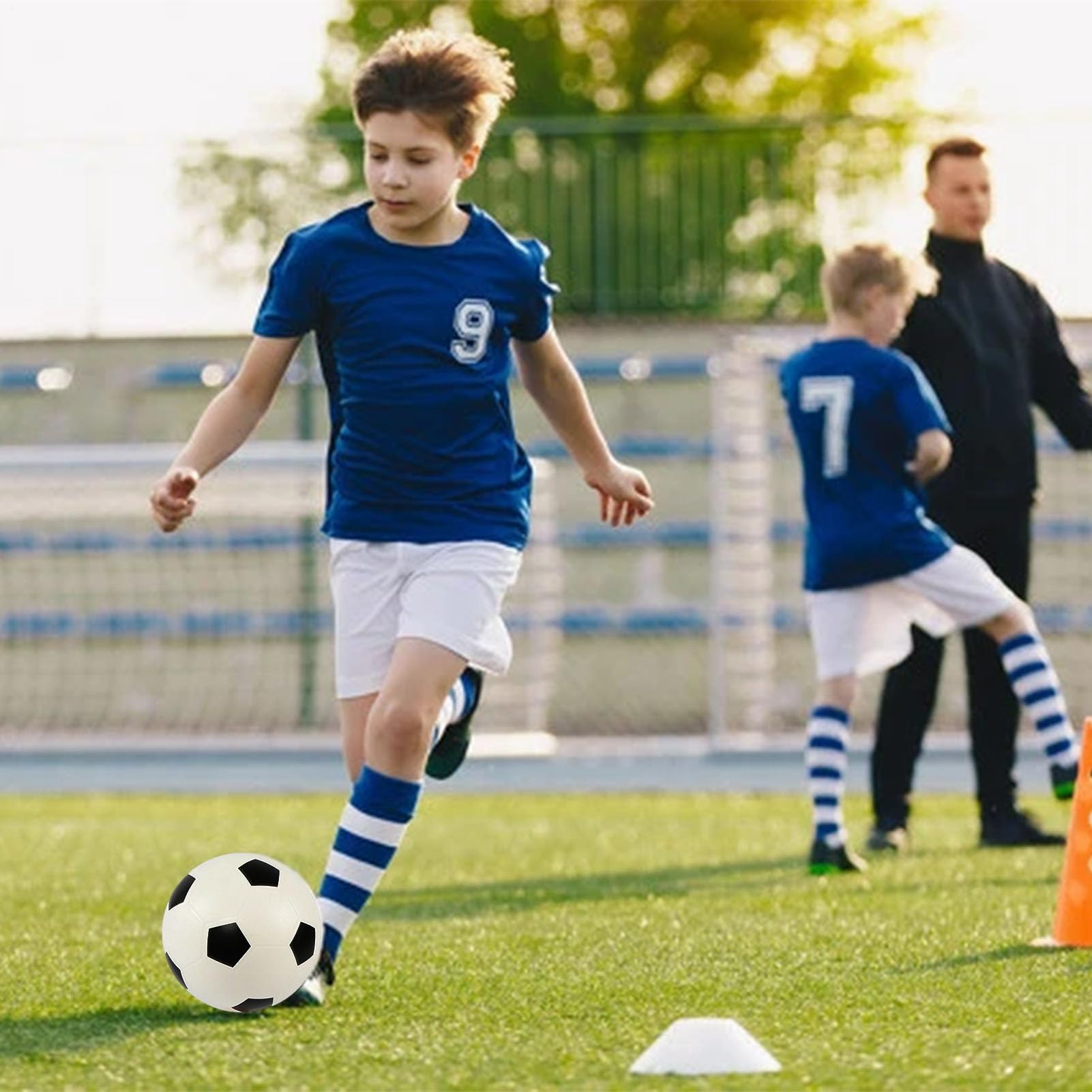 Balón de fútbol de 21 cm para interiores, de esponja silenciosa de alta densidad, pelota de espuma F suave para niños y niñas, pelota de rebote sin ruido, pelotas de fútbol de espuma F para exteriores