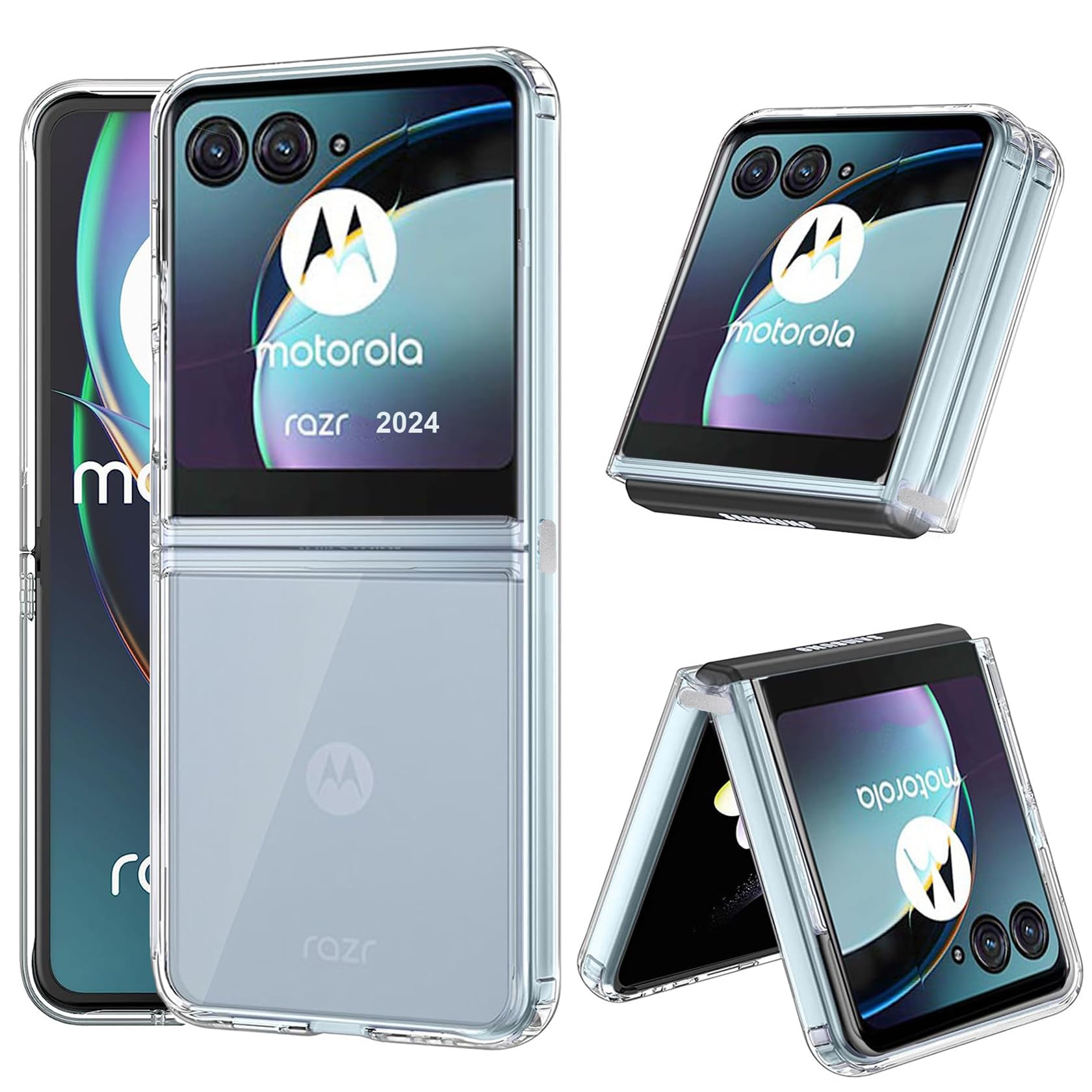 MSOTES for Motorola Razr 2024/2025 Case, Moto Razr 2025 Cover with Metal Fastener [Prevents Case Slipping Out of The Phon...