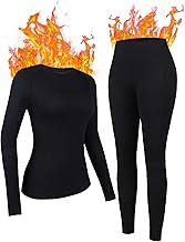 ATTRACO Seamless Thermal Underwear for Women Long Johns Thermal Suit Stretchy Ski Base Layer Set