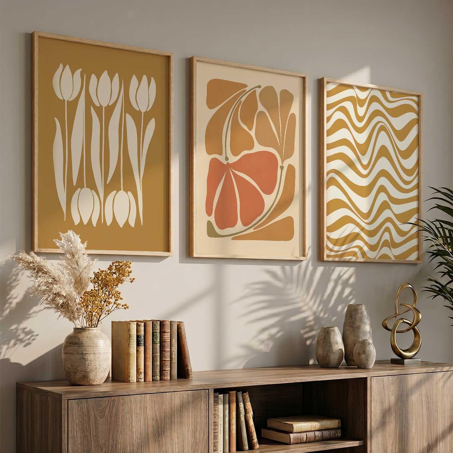 Bohemian Wall Art Set - Floral Prints with Frame -15 Bohemian Wall Art Set - Floral Prints with Frame -15