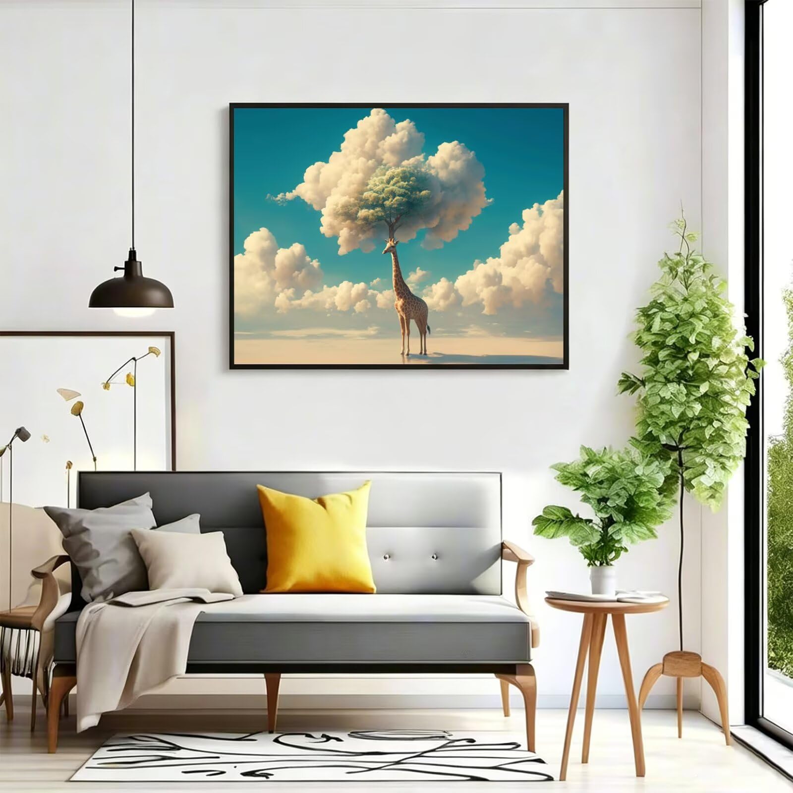Pintar por Numeros jirafa Pinturas Acrilicas animal Pintura por Numeros Adultos Lienzos para Pintar, Pintura Acrilica Manualidades, Decoración para Hogar, Regalos Cumpleaños, 90x120cm Sin Marco, q-976