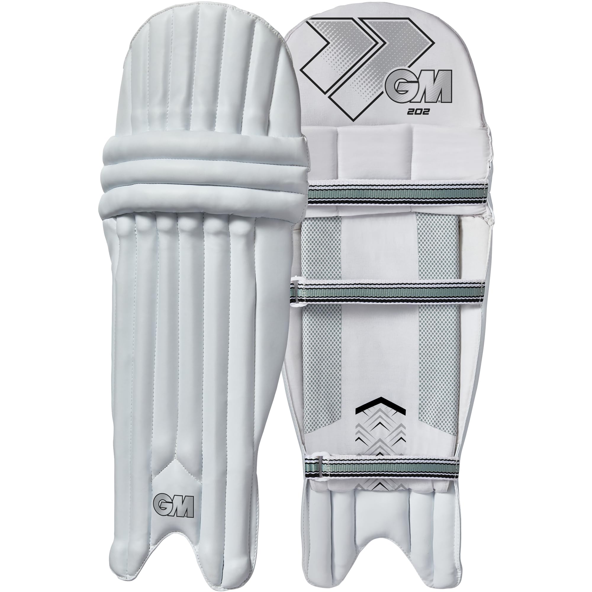 Gunn & Moore GM 202 Cricket-Schlagpolster, traditionelle Baumwolle und Gehstock, extra klein, beidhändig tragbar, 29,8 cm oberer Spann bis Mitte des Knies, ca. 1,58 kg pro Paar, 1 Paar, Weiß