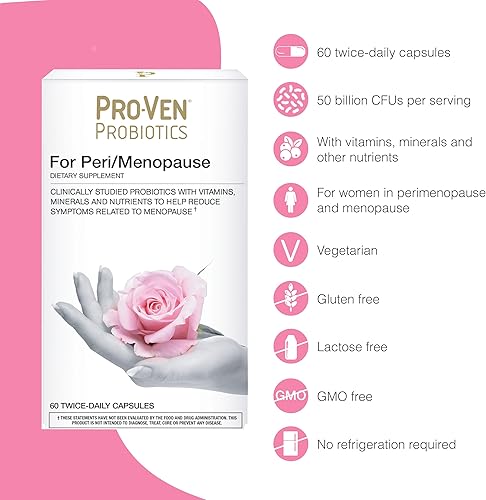 Miniatura 3 de Pro-Ven Probióticos para la menopausia de 25 mil millones de UFC con vitamina B6 y arándano Equilibrio hormonal, apoyo digestivo y urinario