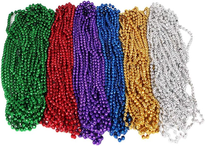 VansoonBCANT Vansoon Mardi Gras Disco Ball Beads Necklaces, Party Pearl Necklaces, Flapper Beads Beads Beads Costume Party Favourite Accessory for Bridal Shower Pack of 72 (72 Pieces)