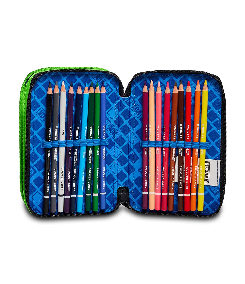 Appack 3 Zip Case, Black, Complete with Pencils, Markers Etc.., School and Leisure - Image 4