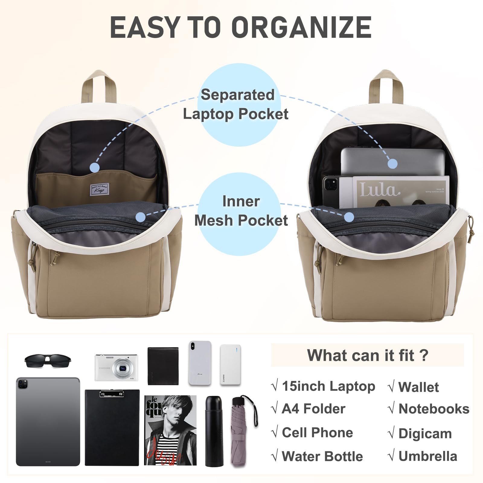 Kasqo Mochila escolar, mochila de escuela secundaria para adolescentes, niñas, niños, mochila escolar, casual, para mujeres y hombres, mochila para viajes universitarios