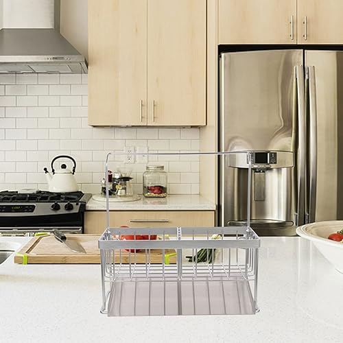 Miniatura 8 de Veemoon Escurridor de platos de acero inoxidable sobre el fregadero escurridor de platos en el fregadero o en el mostrador organizador de