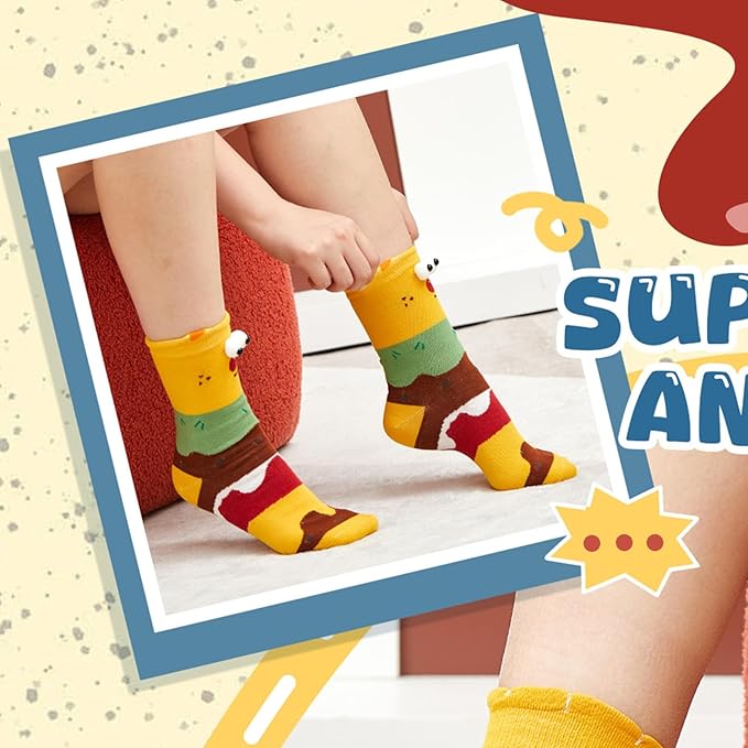 Chicingyou 2 Pares Calcetines Divertidos Navidad 3D Ojos Regalo Mujer miniatura 3