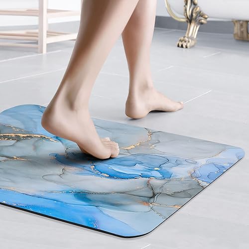 Vista 5 de Gibelle Alfombra de baño súper absorbente, de secado rápido, delgada, para debajo de la puerta, antideslizante, parte trasera de goma, para frente