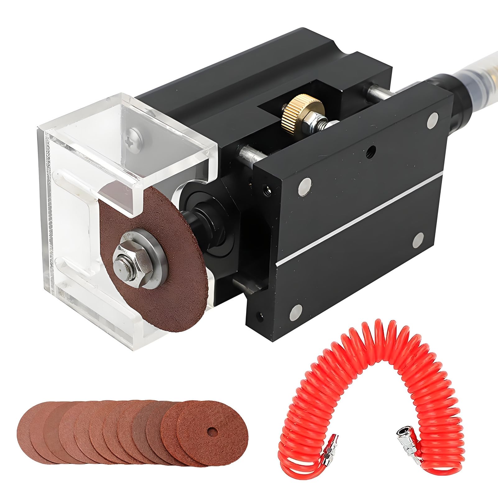 DNEPEI 50mm Cutting Wheel Pneumatic Nick Grinder, Comes with 12 Blades & 6m Spring Tube, Portable Groove Grinding Tool for Flat Die Cutting